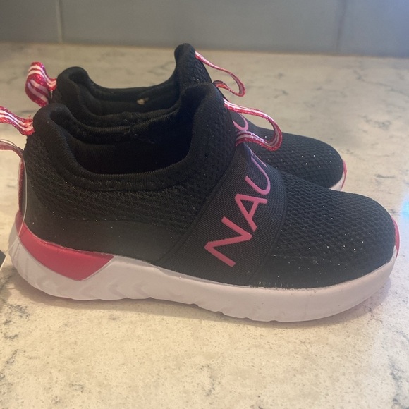 Nautica Tuva Toddler Sneakers Black Glitter Mesh Size 6 - Picture 6 of 6